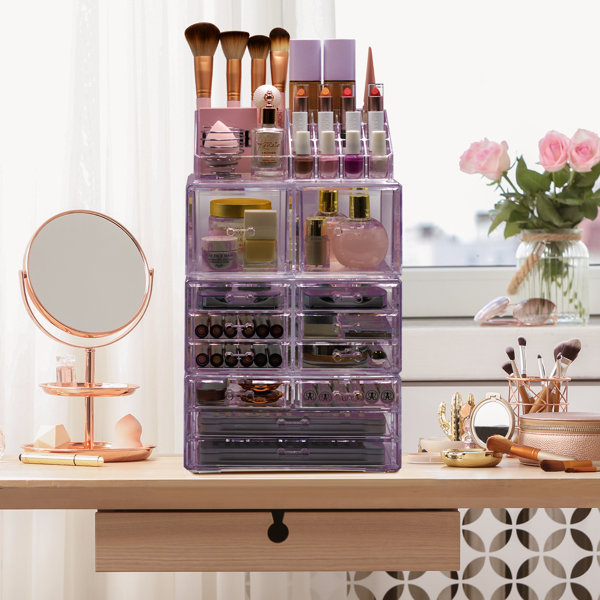 Sorbus Cosmetic Makeup And Jewelry Storage Case Tower Display Organizer
